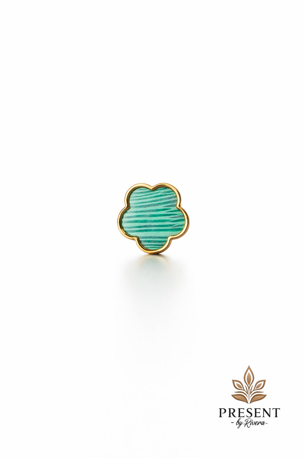 Green Trebol Earring