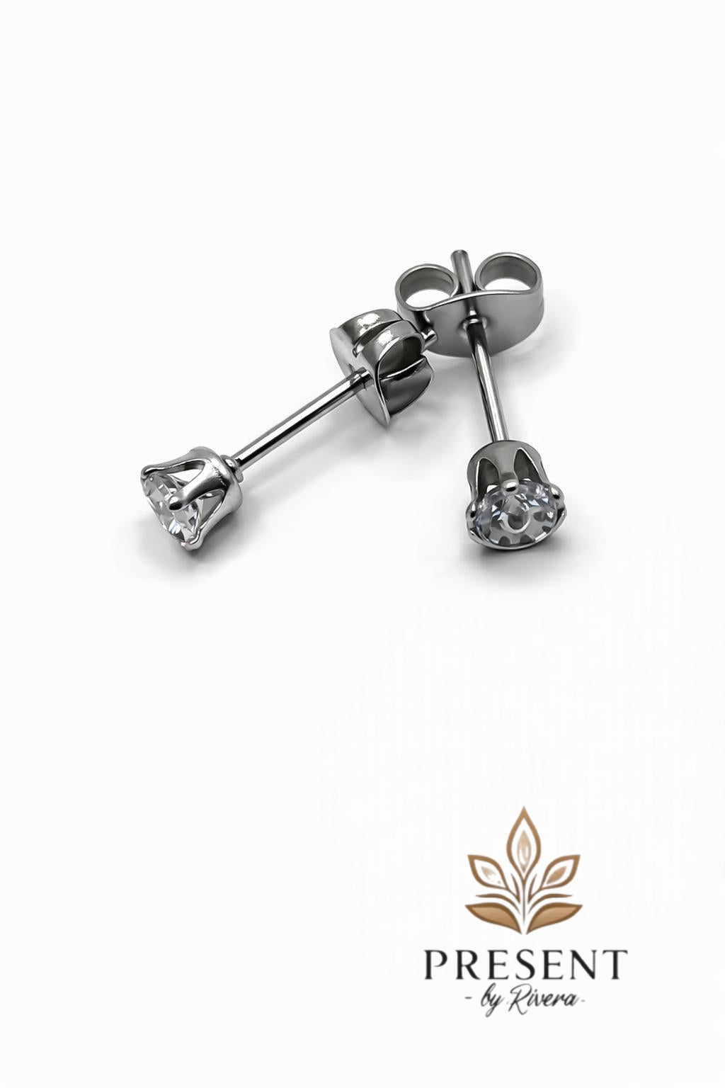 Diamond Steel Earrings