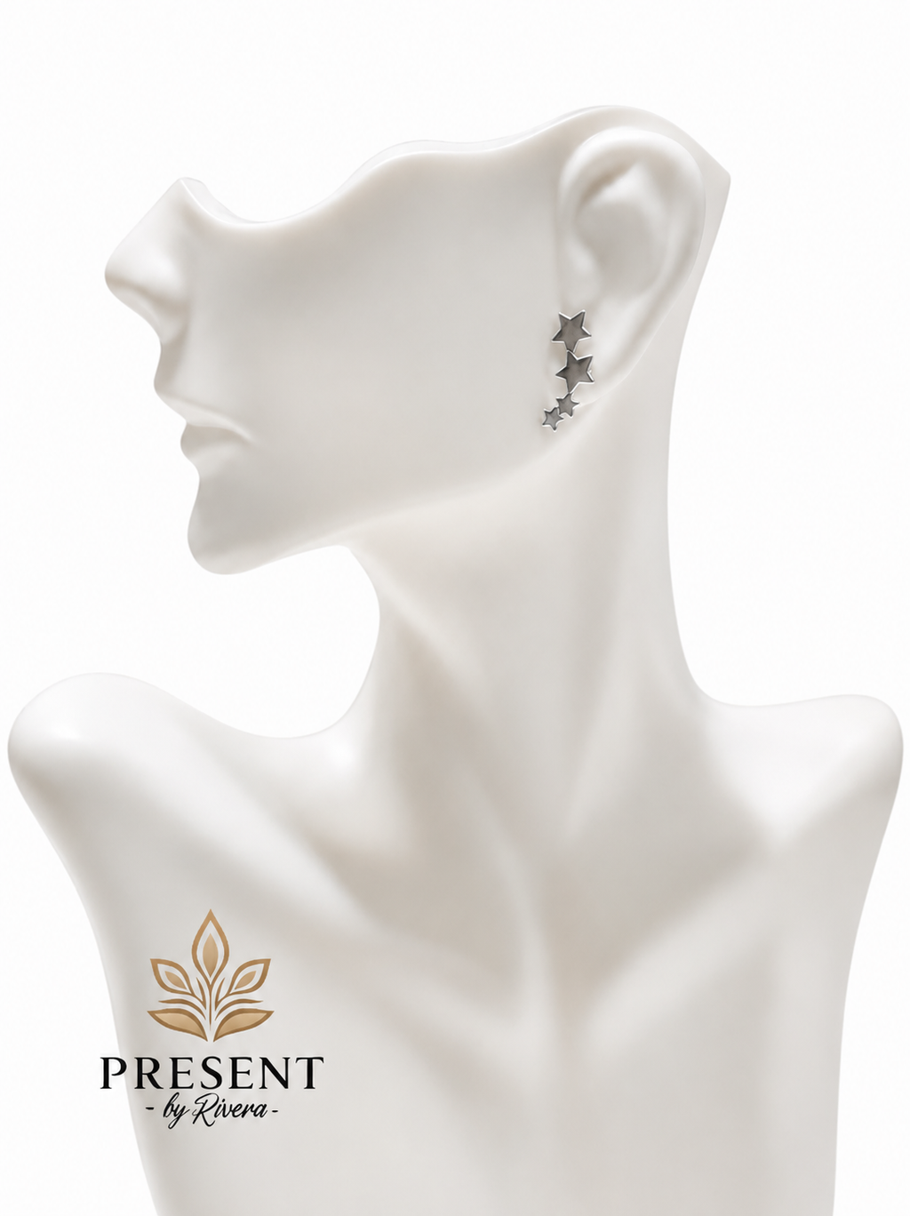 Star silver earrings